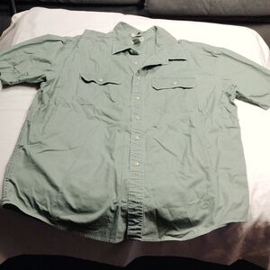 LL Bean traditional fit men's short sleeved button down shirt size XL regular